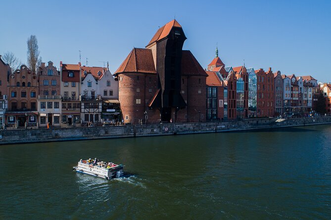 Cruises on the Motlawa River by a luxury catamaran - Gdańsk from the water side - The Crane, Gdańsk’s most memorable riverfront sight