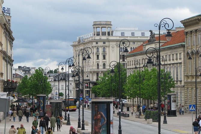 Faces of Warsaw's 3-hour orientation city tour with hotel pick-up - Grzybowski Square and the former Jewish district