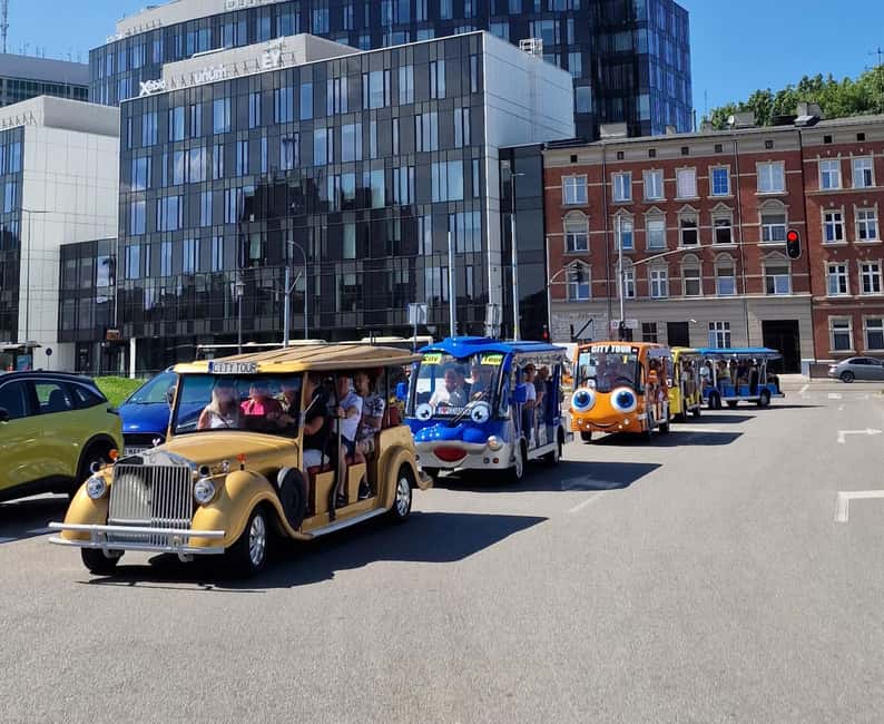 Gdansk:Private Beer City Tour Sightseeing By Golf Cart - Railway Station, mills, and market buildings