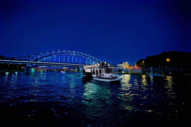 Krakow by night 60 minutes cruise The Vistula River Krakow - Bridges, Kazimierz, and Church on the Rock