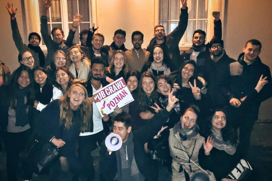 Poznan: Pub Crawl with Free Club Entry - The First Bar: Discounts, Games, and Getting Comfortable