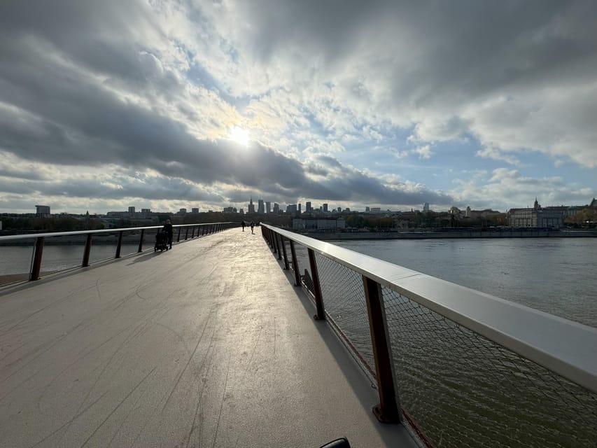 Secrets of Warsaw 4-hour Bike Tour - Finishing above the river with Warsaw’s skyline