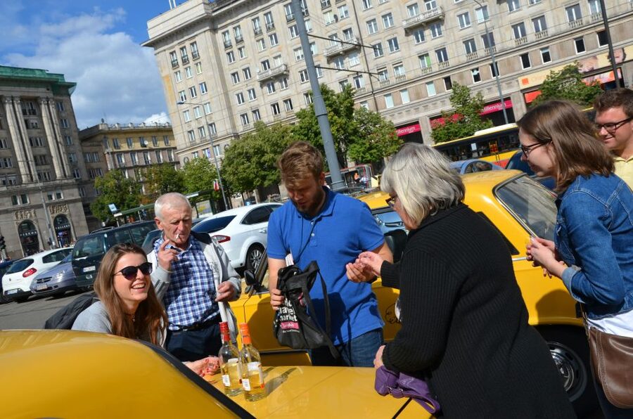Warsaw Communism Private Tour in a Retro Fiat - Constitution Square and the planned worker’s city
