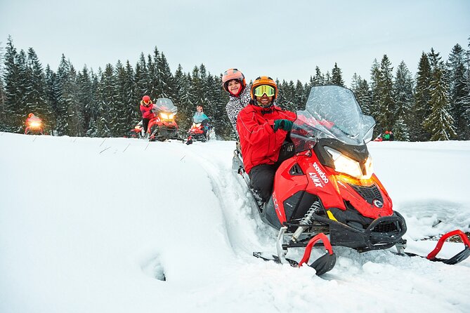Zakopane: 3 hours Snowmobiles Guided Tour with bonfire and meal - Riding through the winter scenery
